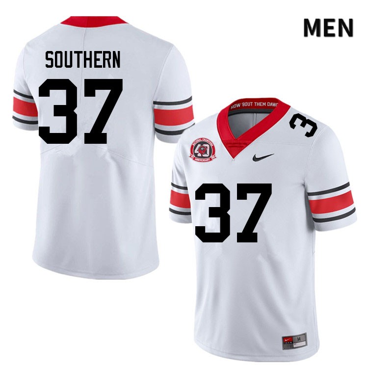 Georgia Bulldogs Men's Drew Southern #37 White 1980 National Champions 40th Anniversary Stitched College UGA Football Jersey 23UK011IL